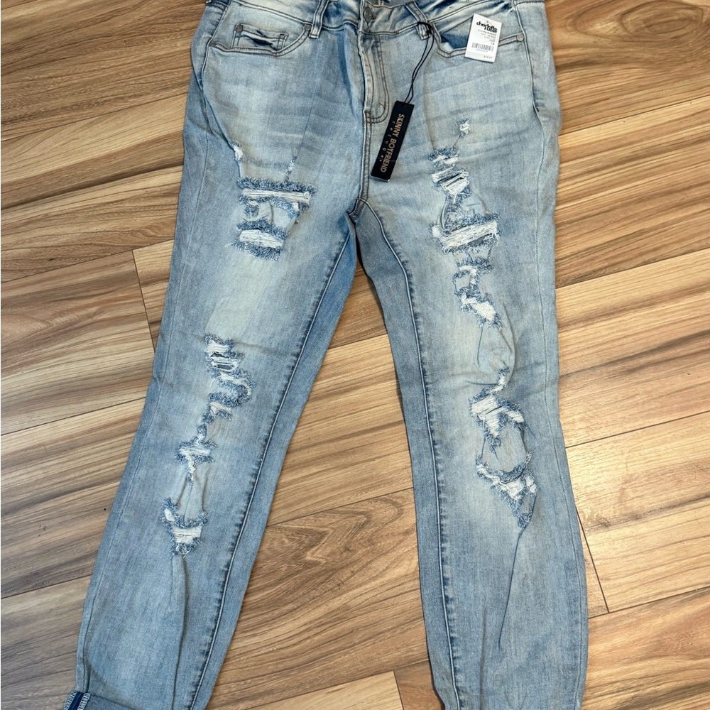 Charlotte Russe Light Blue Distressed Skinny Jeans